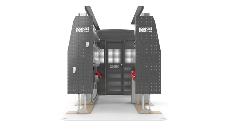 Mercedes Sprinter 170" WB High Roof - General Bin Package Kit Front View